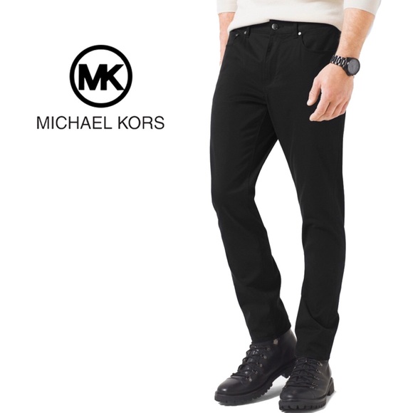 Michael Kors Slim-Fit Cotton-Twill 5-Pocket Pants - Picture 1 of 9
